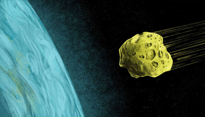 A representational sketch of an asteroid moving towards earth.— Reuters/File